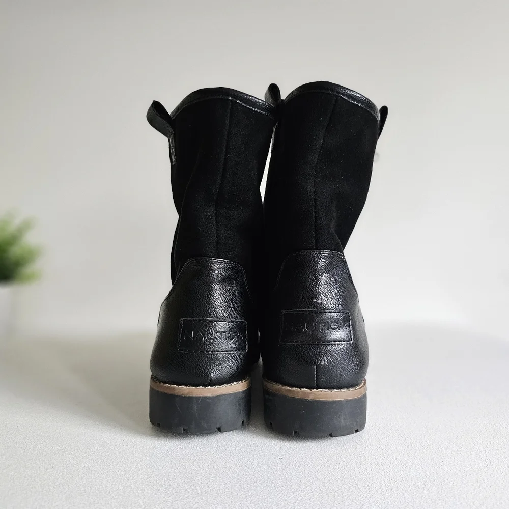 Nautica Bosun 3 Women's Mid-Shaft Black Comfy Chic Boots Size 9